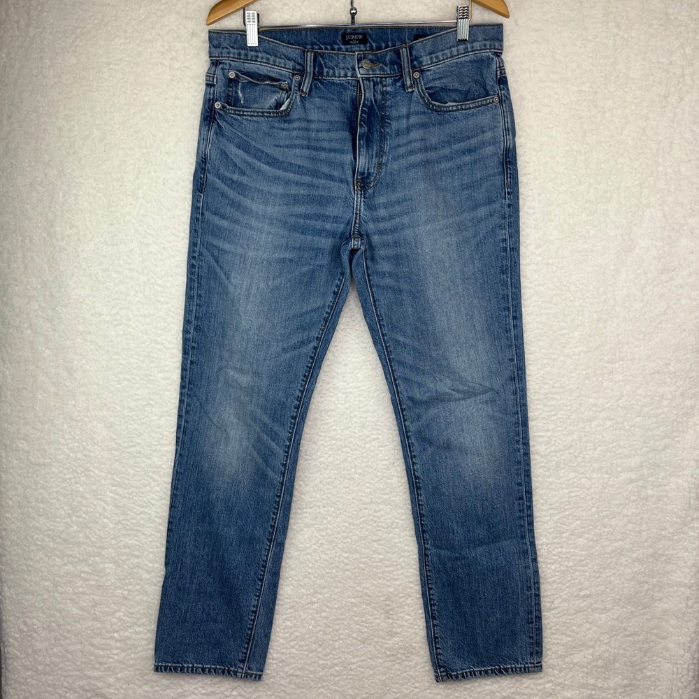 J.Crew Flex Straight Fit Jeans Mens 33x32 Medium Wash Blue Denim Pants